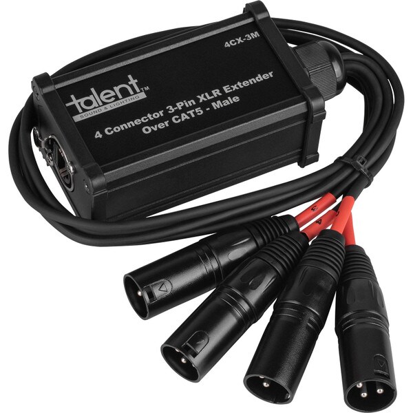 Main product image for Talent 4CX-3M 4 Connector 3-Pin XLR Extender Over CAT5 - Male183-408